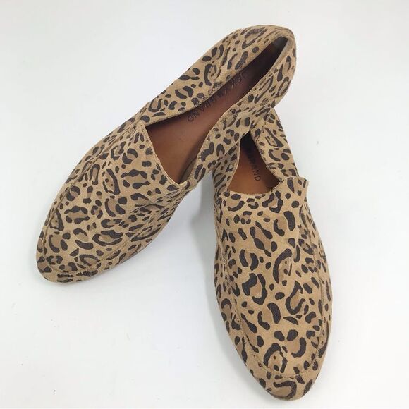 Lucky Brand BROGAN 2 Brown Cheetah Javan Print Cow Suede Slip On Loafer Flats - Picture 4 of 14